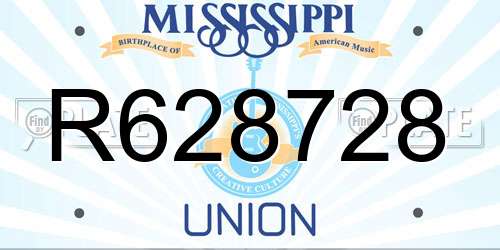 R628728 Mississippi License Plate