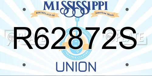 R62872S Mississippi License Plate