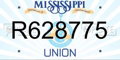 R628775 Mississippi License Plate