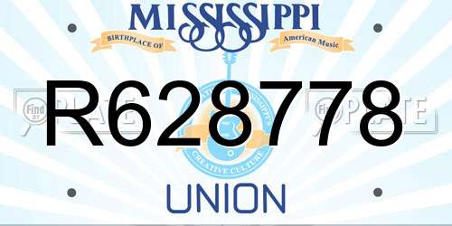 R628778 Mississippi License Plate