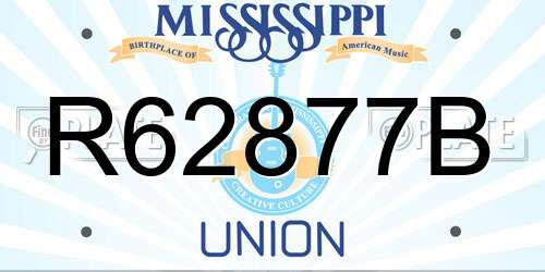 R62877B Mississippi License Plate
