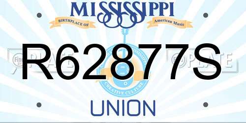R62877S Mississippi License Plate
