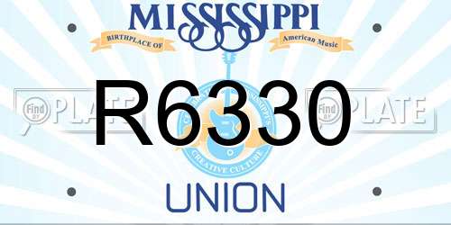 R6330 Mississippi License Plate