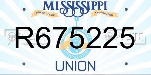 R675225 Mississippi License Plate