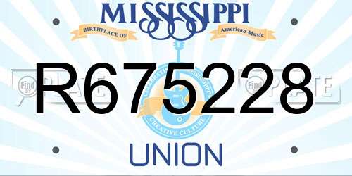 R675228 Mississippi License Plate