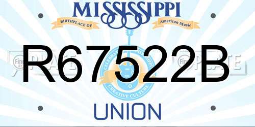 R67522B Mississippi License Plate