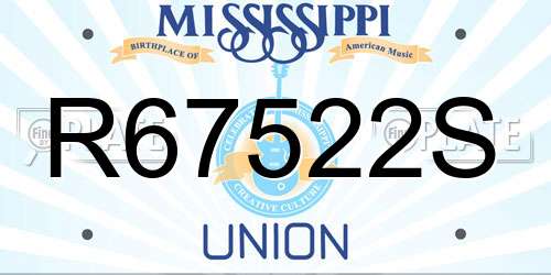 R67522S Mississippi License Plate
