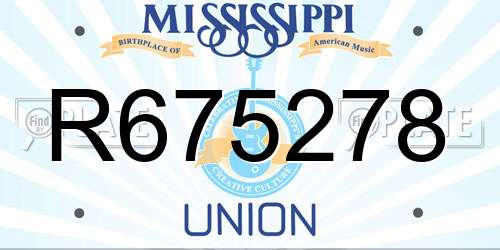 R675278 Mississippi License Plate