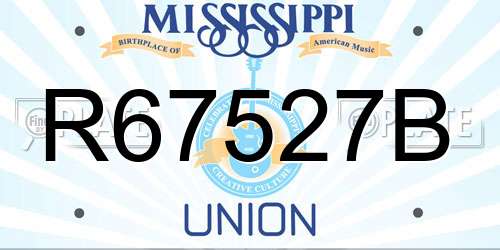 R67527B Mississippi License Plate