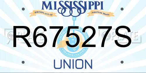 R67527S Mississippi License Plate