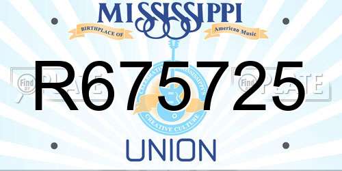 R675725 Mississippi License Plate