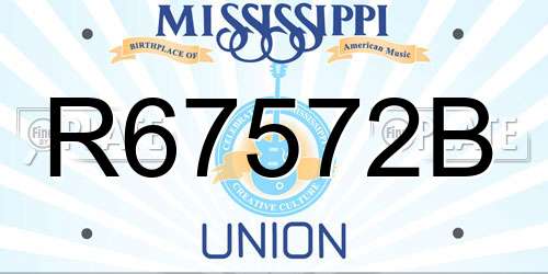 R67572B Mississippi License Plate