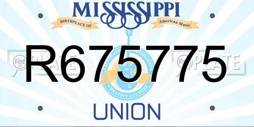 R675775 Mississippi License Plate