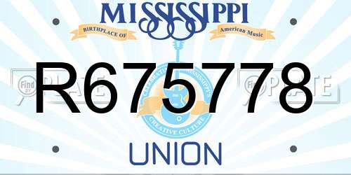 R675778 Mississippi License Plate