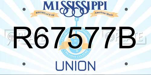R67577B Mississippi License Plate
