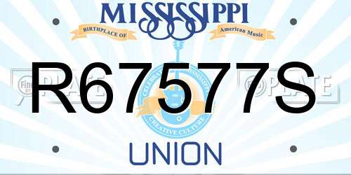R67577S Mississippi License Plate
