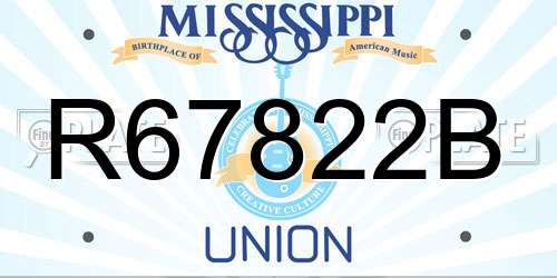 R67822B Mississippi License Plate