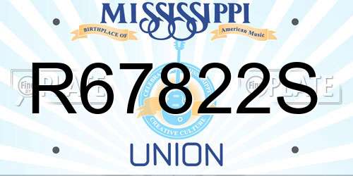 R67822S Mississippi License Plate