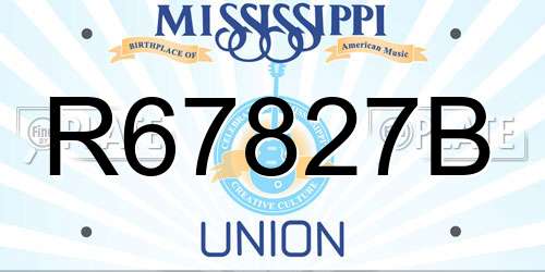 R67827B Mississippi License Plate