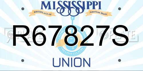 R67827S Mississippi License Plate