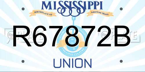 R67872B Mississippi License Plate