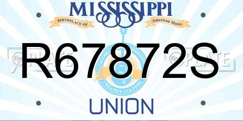 R67872S Mississippi License Plate