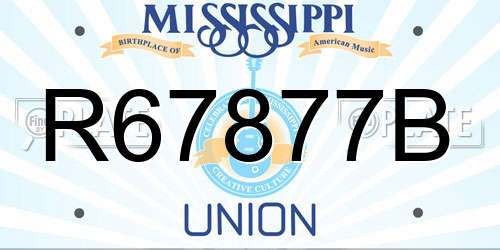 R67877B Mississippi License Plate