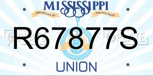 R67877S Mississippi License Plate