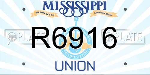 R6916 Mississippi License Plate
