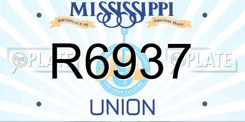 R6937 Mississippi License Plate
