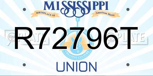 R72796T Mississippi License Plate