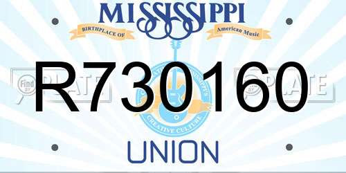 R730160 Mississippi License Plate