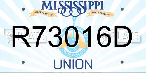 R73016D Mississippi License Plate