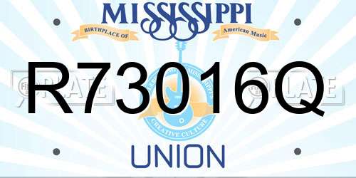 R73016Q Mississippi License Plate