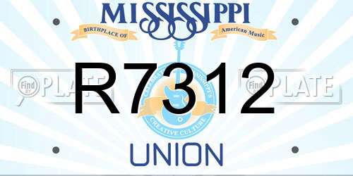 R7312 Mississippi License Plate