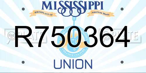R750364 Mississippi License Plate