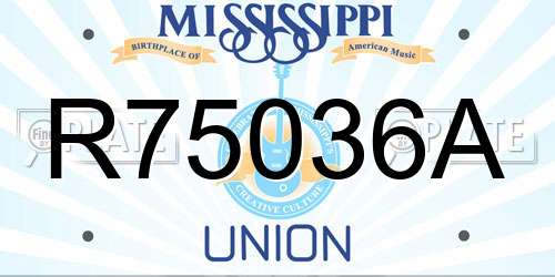 R75036A Mississippi License Plate