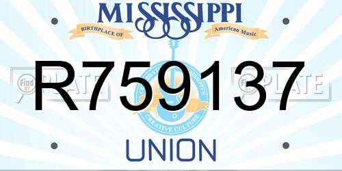 R759137 Mississippi License Plate
