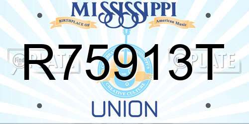 R75913T Mississippi License Plate