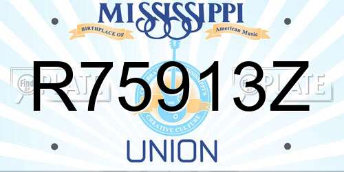R75913Z Mississippi License Plate