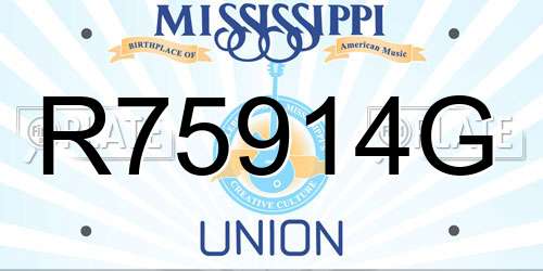 R75914G Mississippi License Plate