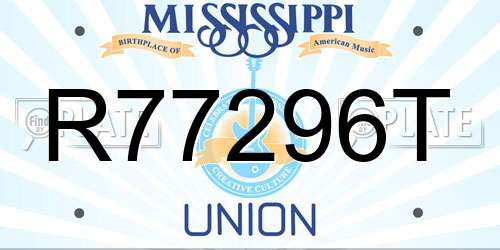 R77296T Mississippi License Plate