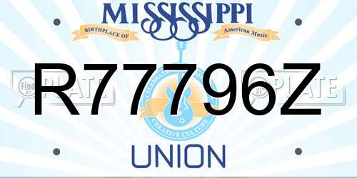 R77796Z Mississippi License Plate