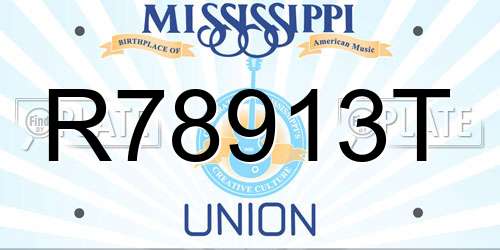 R78913T Mississippi License Plate