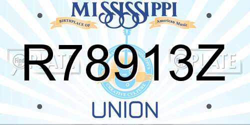 R78913Z Mississippi License Plate