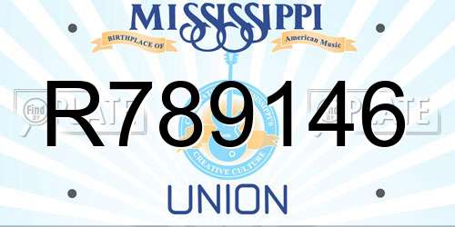 R789146 Mississippi License Plate