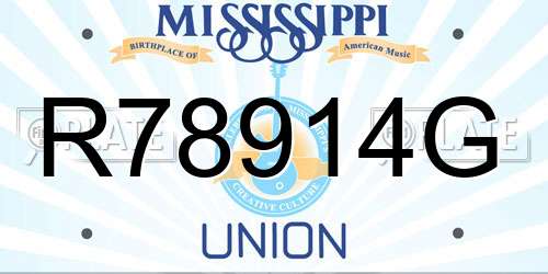 R78914G Mississippi License Plate