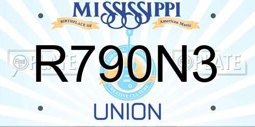 R790N3 Mississippi License Plate