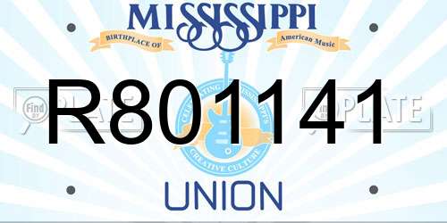 R801141 Mississippi License Plate