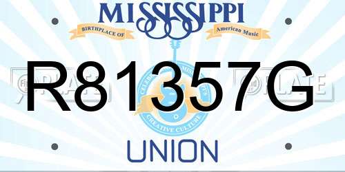 R81357G Mississippi License Plate